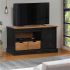 Dulap TV HALDEN cu ușă glisantă alb 110x40x60 cm lemn masiv GartenMobel Dekor