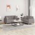 Set de canapele cu perne, 2 piese, gri închis, material textil GartenMobel Dekor