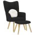Scaun de relaxare cu taburet, gri deschis, textil GartenMobel Dekor