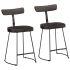 Scaune de bar 2 buc Negru 46x38x52 cm lemn masiv de mango GartenMobel Dekor