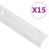 Profile trepte formă L, 15 buc, argintiu, 100 cm, aluminiu GartenMobel Dekor