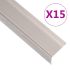 Profile trepte în formă de L, 15 buc, argintiu, 90 cm, aluminiu GartenMobel Dekor