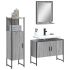 Set dulapuri de baie, 3 piese, negru, lemn prelucrat GartenMobel Dekor