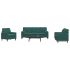 Set de canapele cu perne/rulouri, 3 piese, negru, catifea GartenMobel Dekor