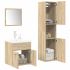 Set mobilier de baie, 4 piese, stejar sonoma, lemn prelucrat GartenMobel Dekor