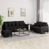 Set de canapele cu perne, 3 piese, gri deschis, catifea GartenMobel Dekor