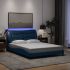 Cadru de pat cu lumini LED, crem, 120x200 cm, textil GartenMobel Dekor