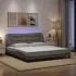 Cadru de pat cu lumini LED, gri taupe, 160x200 cm, textil GartenMobel Dekor