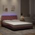 Cadru de pat cu lumini LED, roz, 140x190 cm, catifea GartenMobel Dekor