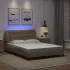 Cadru de pat lumini LED, alb/negru, 140x190 cm, piele ecologică GartenMobel Dekor
