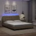 Cadru de pat cu LED, alb și negru, 160x200 cm, piele ecologică GartenMobel Dekor