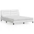 Pat cu saltea, alb, 90x190 cm, piele ecologică GartenMobel Dekor