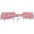 Set de canapele cu perne, 2 piese, gri deschis, catifea GartenMobel Dekor
