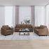 Set de canapele cu perne, 3 piese, gri deschis, textil GartenMobel Dekor