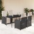 Set mobilier de grădină cu perne, 5 piese, negru, poliratan GartenMobel Dekor