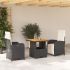 Set mobilier de grădină cu perne, 5 piese, negru, poliratan GartenMobel Dekor