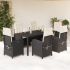 Set mobilier de grădină cu perne, 7 piese, negru, poliratan GartenMobel Dekor