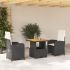 Set mobilier de grădină cu perne, 5 piese, negru, poliratan GartenMobel Dekor