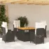 Set mobilier de grădină cu perne, 2 piese, negru, poliratan GartenMobel Dekor