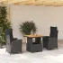 Set mobilier de grădină cu perne, 4 piese, negru, poliratan GartenMobel Dekor