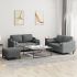 Set de canapele cu perne, 3 piese, gri închis, textil GartenMobel Dekor