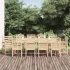 Set de masă pentru grădină, 11 piese, alb, lemn masiv de pin GartenMobel Dekor