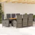 Set mobilier grădină cu perne, 9 piese, gri, poliratan GartenMobel Dekor