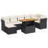 Set mobilier de grădină cu perne, 8 piese, negru, poliratan GartenMobel Dekor