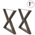Picioare măsuță de cafea 2 buc Oțel natural 70x(30-31,3)cm Oțel GartenMobel Dekor