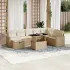 Set canapele de grădină, 9 piese, cu perne, gri, poliratan GartenMobel Dekor
