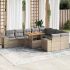 Set canapele de grădină cu perne, 10 piese, negru, poliratan GartenMobel Dekor