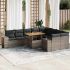 Set canapele de grădină cu perne, 10 piese, negru, poliratan GartenMobel Dekor