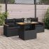 Set canapea de grădină cu perne, 5 piese, poliratan/lemn acacia GartenMobel Dekor