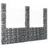 Coș gabion în formă de U cu 6 stâlpi, 620x20x150 cm, fier GartenMobel Dekor