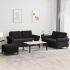 Set de canapele cu perne, 3 piese, gri deschis, catifea GartenMobel Dekor