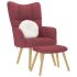 Scaun de relaxare cu taburet, gri deschis, textil GartenMobel Dekor