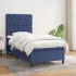 Pat box spring cu saltea, albastru, 120x190 cm, material textil GartenMobel Dekor