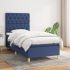 Pat box spring cu saltea, albastru, 140x200 cm, textil GartenMobel Dekor
