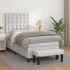 Pat box spring cu saltea, negru, 90x190 cm, piele ecologică GartenMobel Dekor