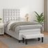 Pat box spring cu saltea, negru, 90x200 cm, piele ecologică GartenMobel Dekor
