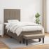 Pat box spring cu saltea, gri taupe, 160x200 cm material textil GartenMobel Dekor