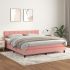 Pat box spring cu saltea, verde închis, 180x200 cm, catifea GartenMobel Dekor