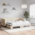 Pat de zi cu extensie și saltele, gri deschis 90x200 cm textil GartenMobel Dekor