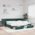 Pat de zi cu extensie și sertare verde închis 80x200 cm catifea GartenMobel Dekor