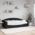 Pat de zi cu saltea, negru, 100x200 cm, textil GartenMobel Dekor