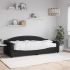 Pat de zi cu saltea, negru, 100x200 cm, textil GartenMobel Dekor