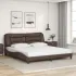Cadru de pat cu tăblie alb și negru 180x200cm piele artificială GartenMobel Dekor
