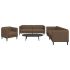 Set de canapele, 3 piese, negru, textil GartenMobel Dekor