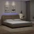 Cadru de pat cu LED, negru și alb, 180x200 cm, piele ecologică GartenMobel Dekor