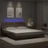 Cadru de pat cu lumini LED, alb, 180x200 cm, piele ecologică GartenMobel Dekor